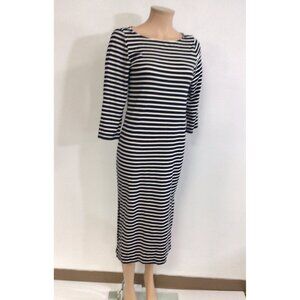 Navy Stripe Nautical Maxi Dress Womens XS